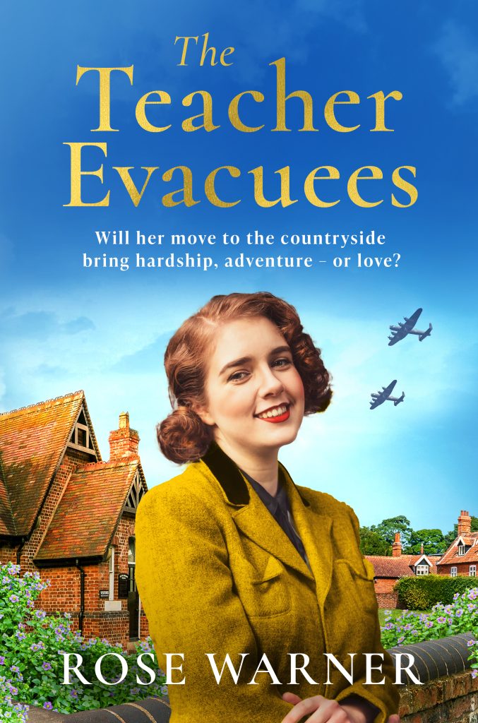 front of book lady with war planes in the sky